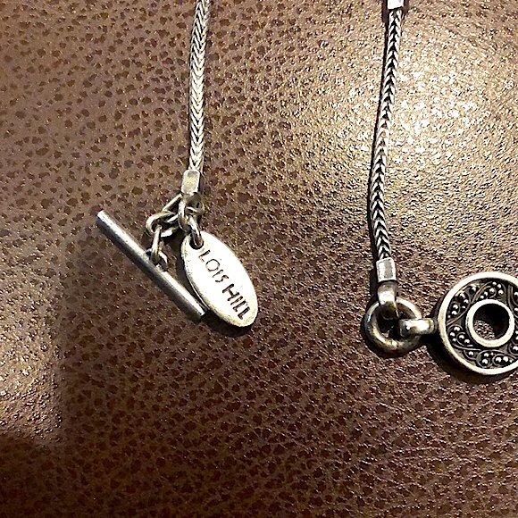 LOIS HILL Sterling Silver Granulated Station Byzantine Necklace Toggle Clasp - Picture 11 of 17